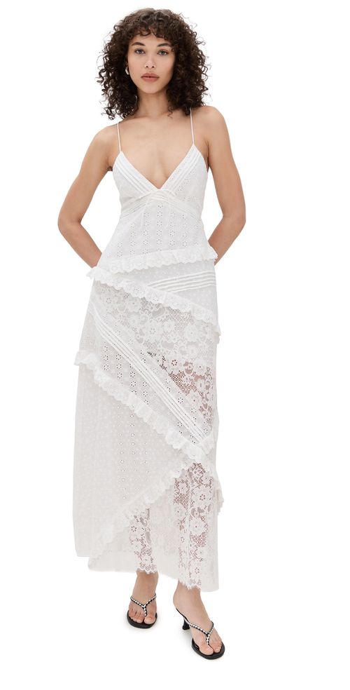 knee length dresses for ladies For Love & Lemons Rosalyn Maxi Blue main image 1