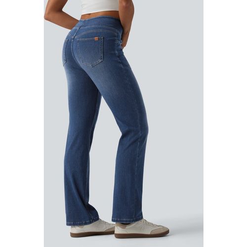 Halara Halara Flex™ Curvy High Waisted Bootcut Washed Casual Jeans with Pockets - Estate Blue Denim - XLregular