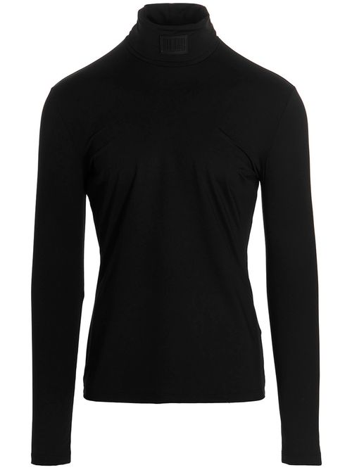 Stretch Polyamide Turtleneck — Black
