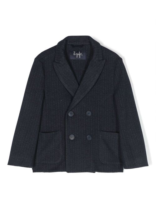 Double-breasting striped blazer - Blue
