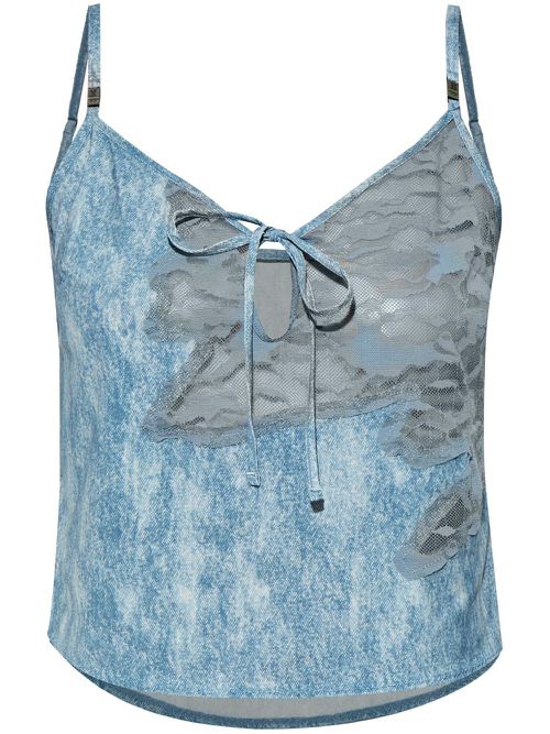 X Savage x Fenty lace-detail tank top - Blue