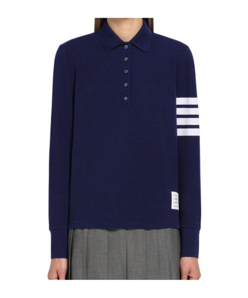 Long-sleeved knitted POLO shirt