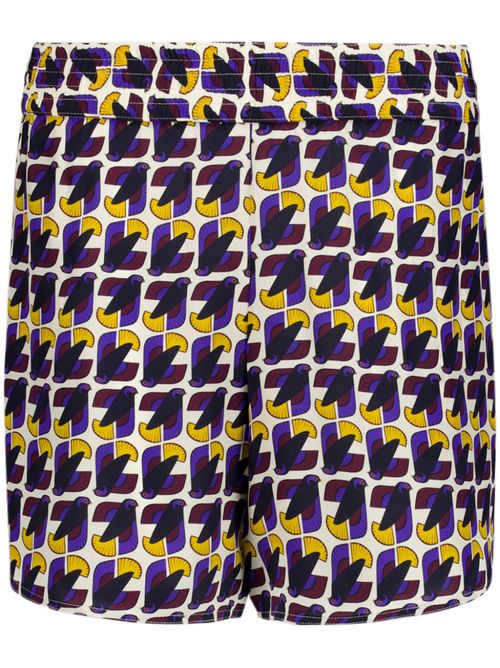 Printed silk shorts - Blue