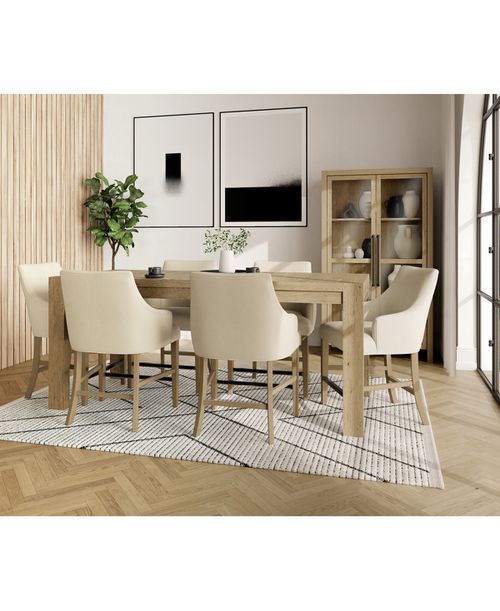 7pc Counter Height Dining Set (Davie Table & 6 Nelin Stools) - Ivory