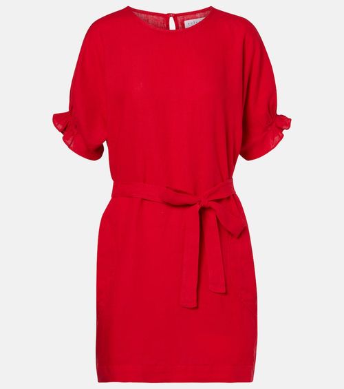 Vivian belted linen minidress