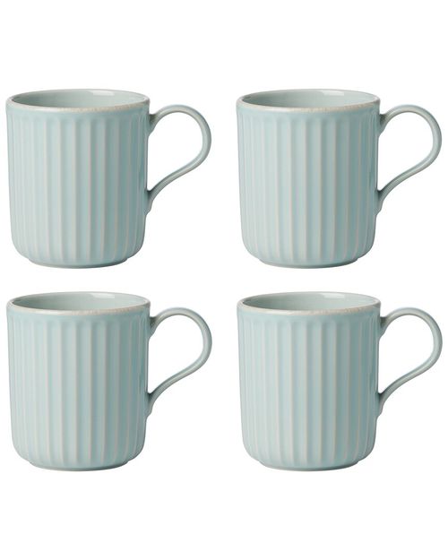Set of 4 French Perle Scallop Mugs