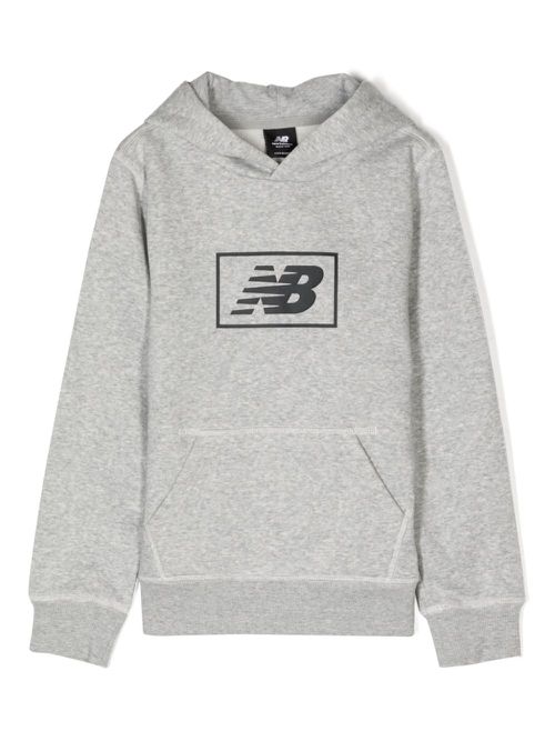 Logo-print pouch-pocket hoodie - GREY