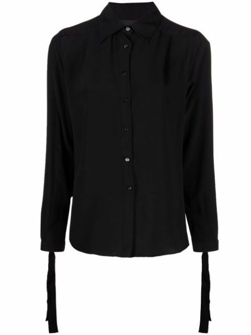 Button-down silk shirt