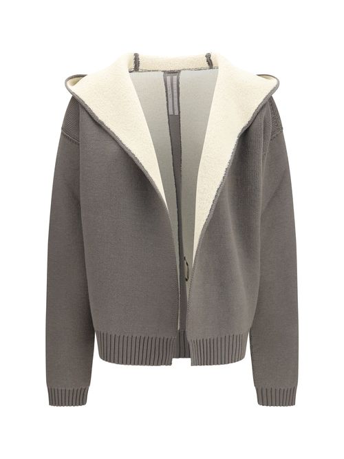 Reversible Wool Hoodie Jacket — Gray