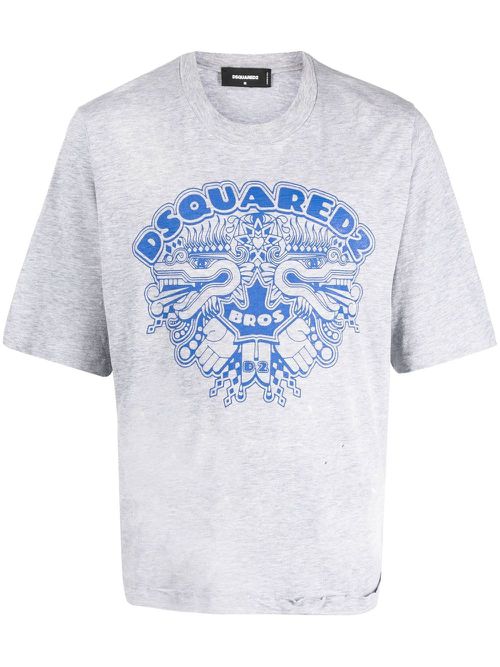 Graphic-logo print T-shirt - Grey