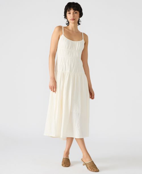 Women's Toby Shirred Gauze Midi Dress - Ivory