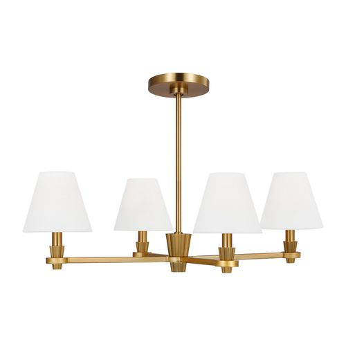 Paisley 4-Light Chandelier in Burnished Brass by Alexa Hampton