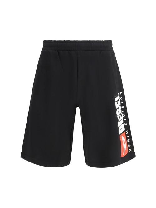 Logo-Print Cotton Bermuda Shorts — Black