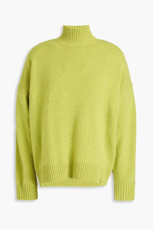 Wool and cashmere-blend turtleneck sweater - Green - M