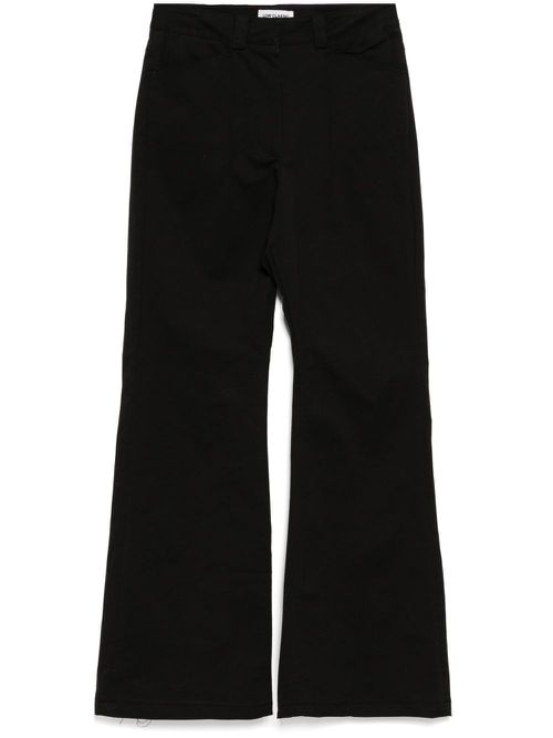 Pin tuck bootcut pants - Black