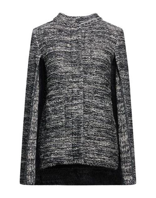 Woman Cape Charcoal Size M Wool, Cotton, Viscose, Linen