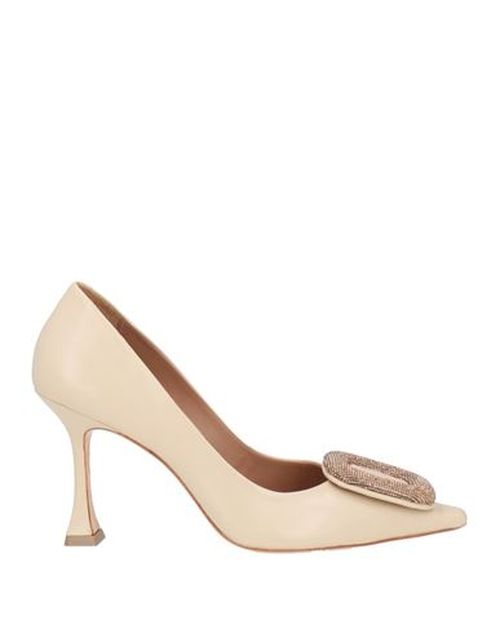 ) Woman Pumps Cream Size 10 Calfskin