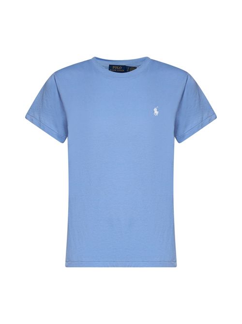 Pony-Embroidered Cotton T-Shirt — Blue