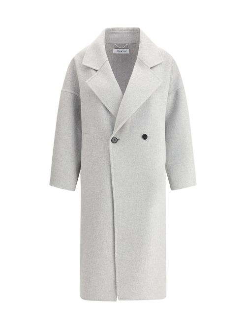 Double-Breasted Wool-Cashmere Blend Coat — Gray