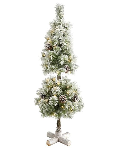 3Ft. Flocked Artificial Christmas Tree Topiary