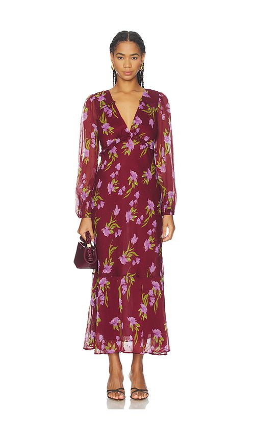 Astr the label maxivestido calantha en color vino XL también en L, M