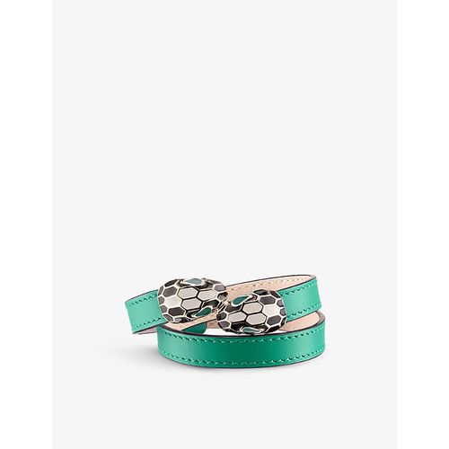 Womens Serpenti Forever Wrap-around Leather and Enamel Bracelet 