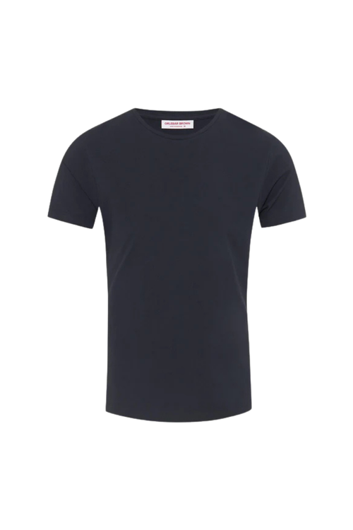 Cotton Silk Blend T-Shirt — Navy