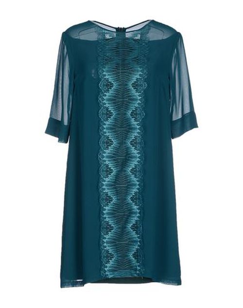 Woman Mini dress Deep teal Size L Polyester, Elastane