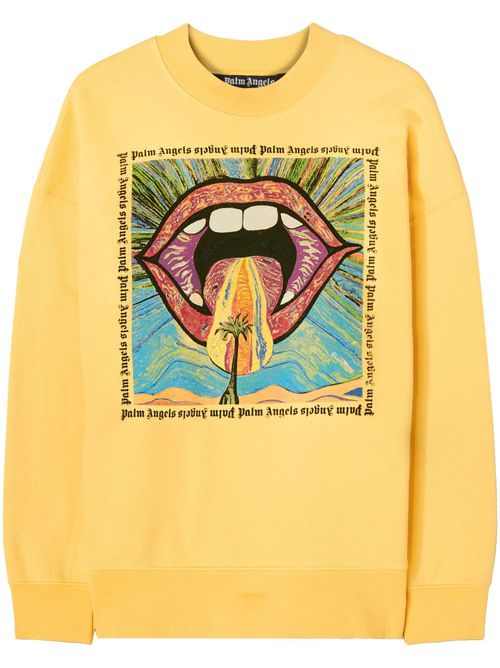 Crazy Mouth crew-neck sweatshirt - Yellow
