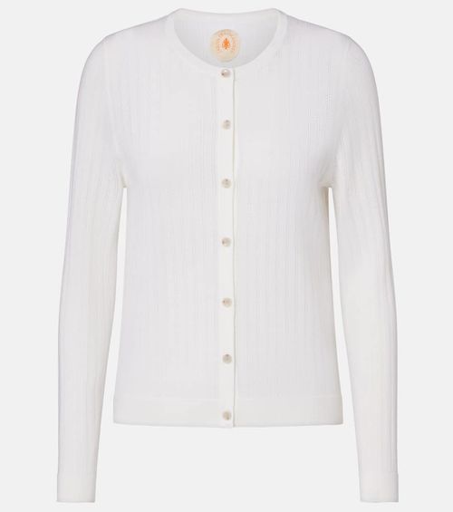 Pointelle virgin wool cardigan