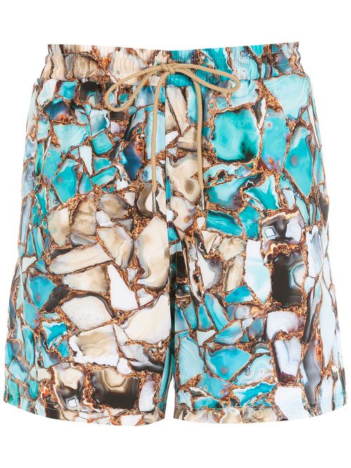 Gil gemstone-print swimming shorts - Blue