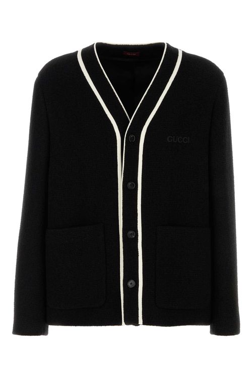 Black Wool Blend Cardigan