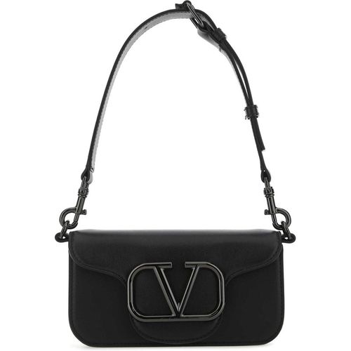 Valentino Garavani Black Leather Locã² Shoulder Bag