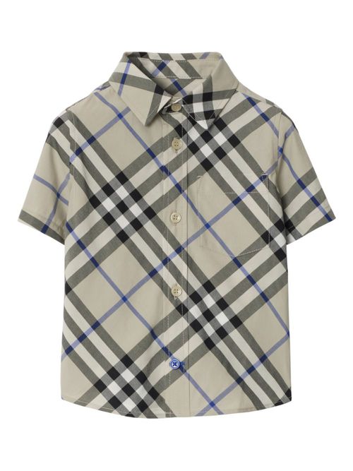 Checked cotton shirt - Neutrals