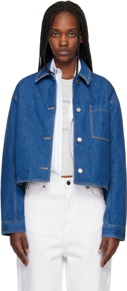 Blue Cropped Denim Jacket