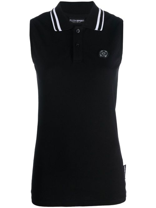 Sleeveless polo shirt - Black