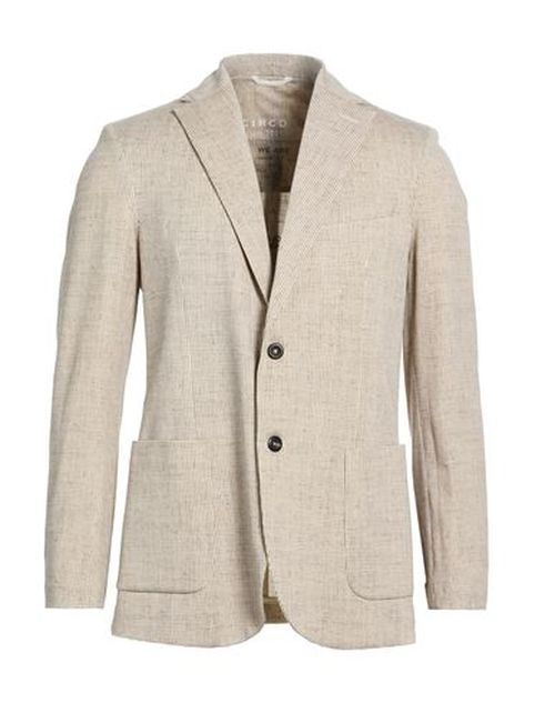 Man Blazer Beige Size 40 Cotton, Elastane