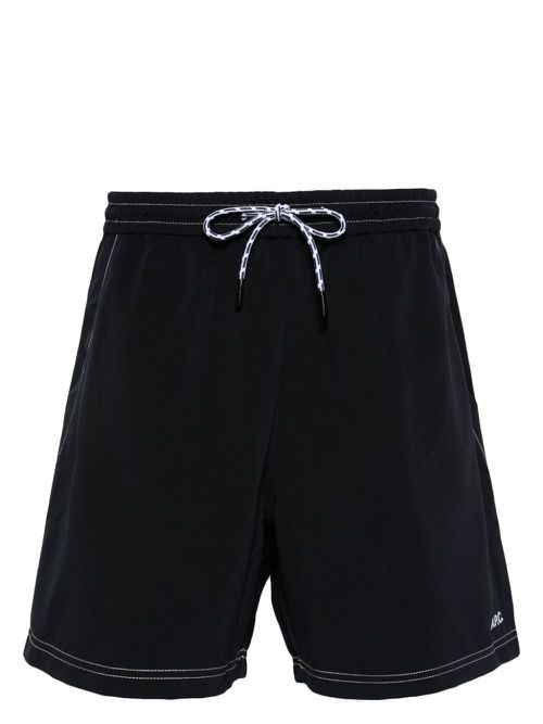Logo-embroidered swim shorts - Blue