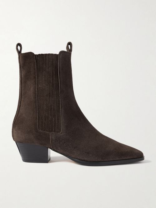 Agata Suede Ankle Boots - Dark brown