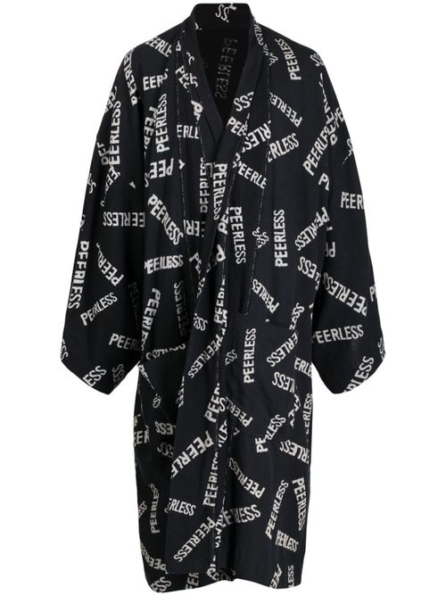 Slogan-print wide-sleeve jacket - Grey