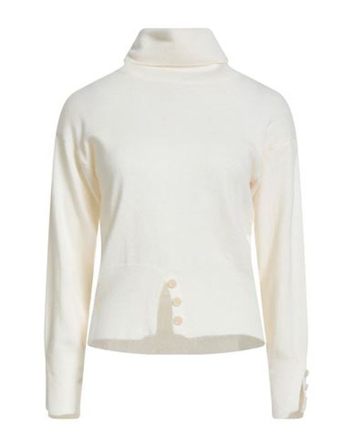 N. o.w. Andrea Rosati Cashmere Woman Turtleneck Ivory Size S Wool, Viscose, Nylon, Cashmere