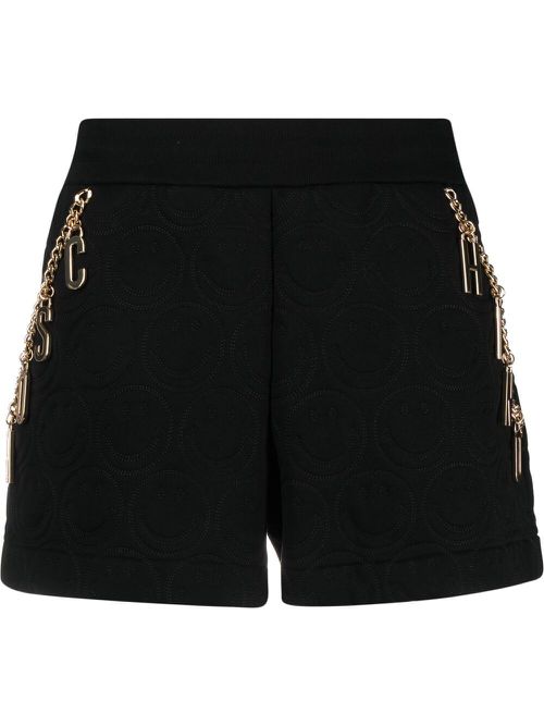 X Smiley fleece shorts - Black