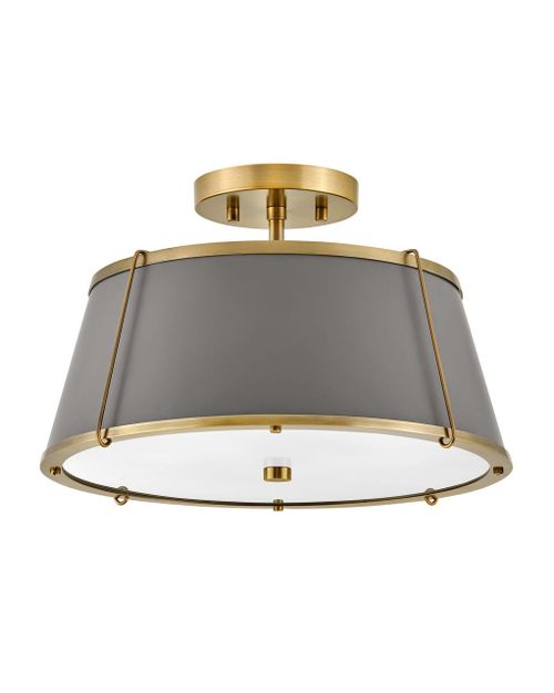Lacquered Dark Brass LED Semi-Flush Mount from the Clarke Collection