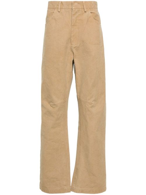 Loose-leg cotton trousers - Brown