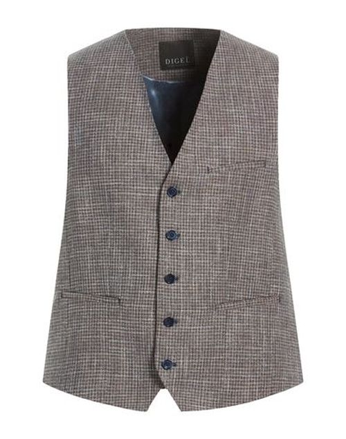 Man Tailored Vest Azure Size 40 Virgin Wool, Cotton