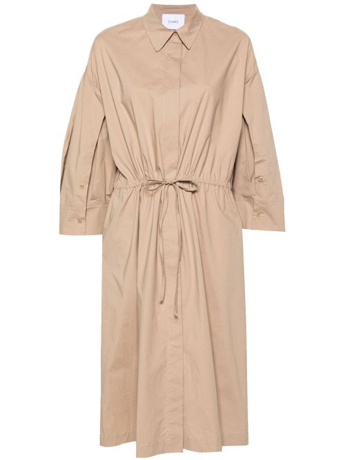 Poplin midi shirt dress - Neutrals