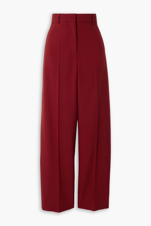 Wool-crepe wide-leg pants - Red - IT 36