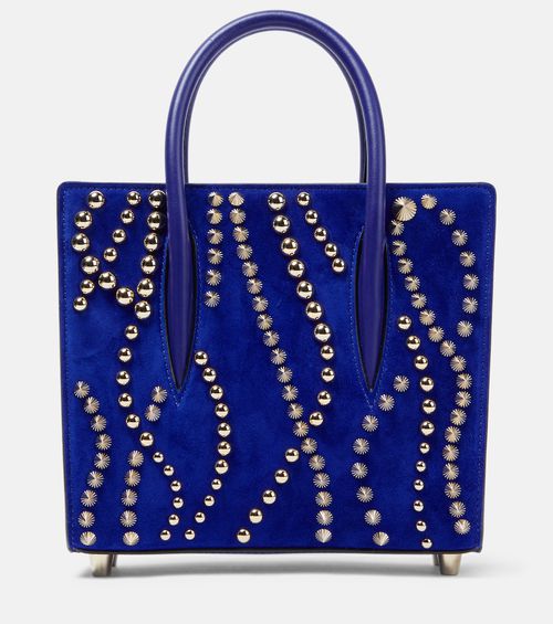 Paloma Mini velour and leather tote bag