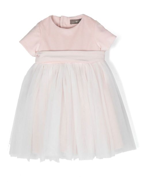 Short-sleeve velvet dress - Pink