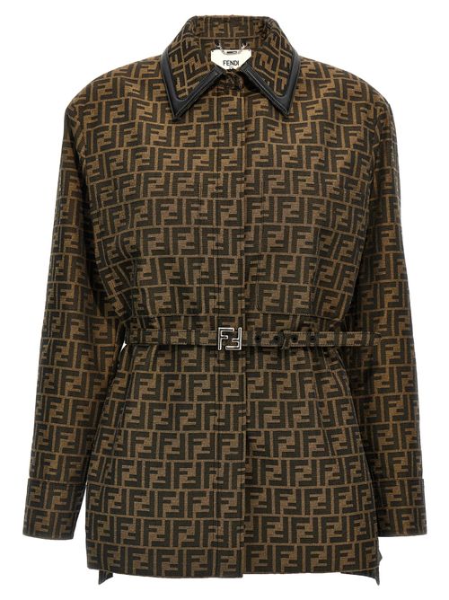 FF Logo-Jacquard Jacket — Brown